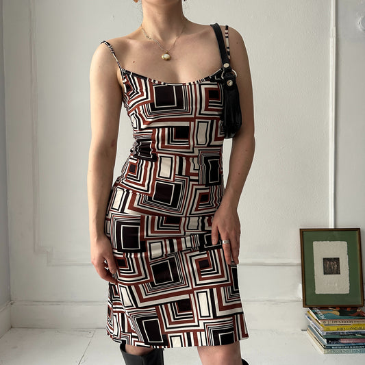 Geo print midi dress