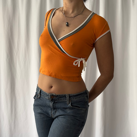 y2k orange crop top