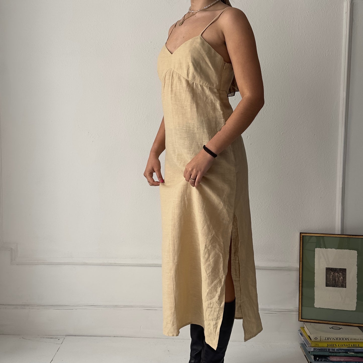 Linen midi dress