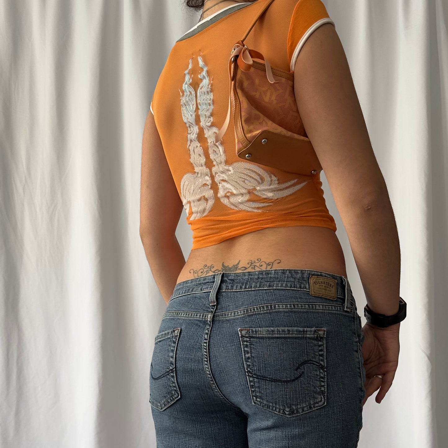 y2k orange crop top