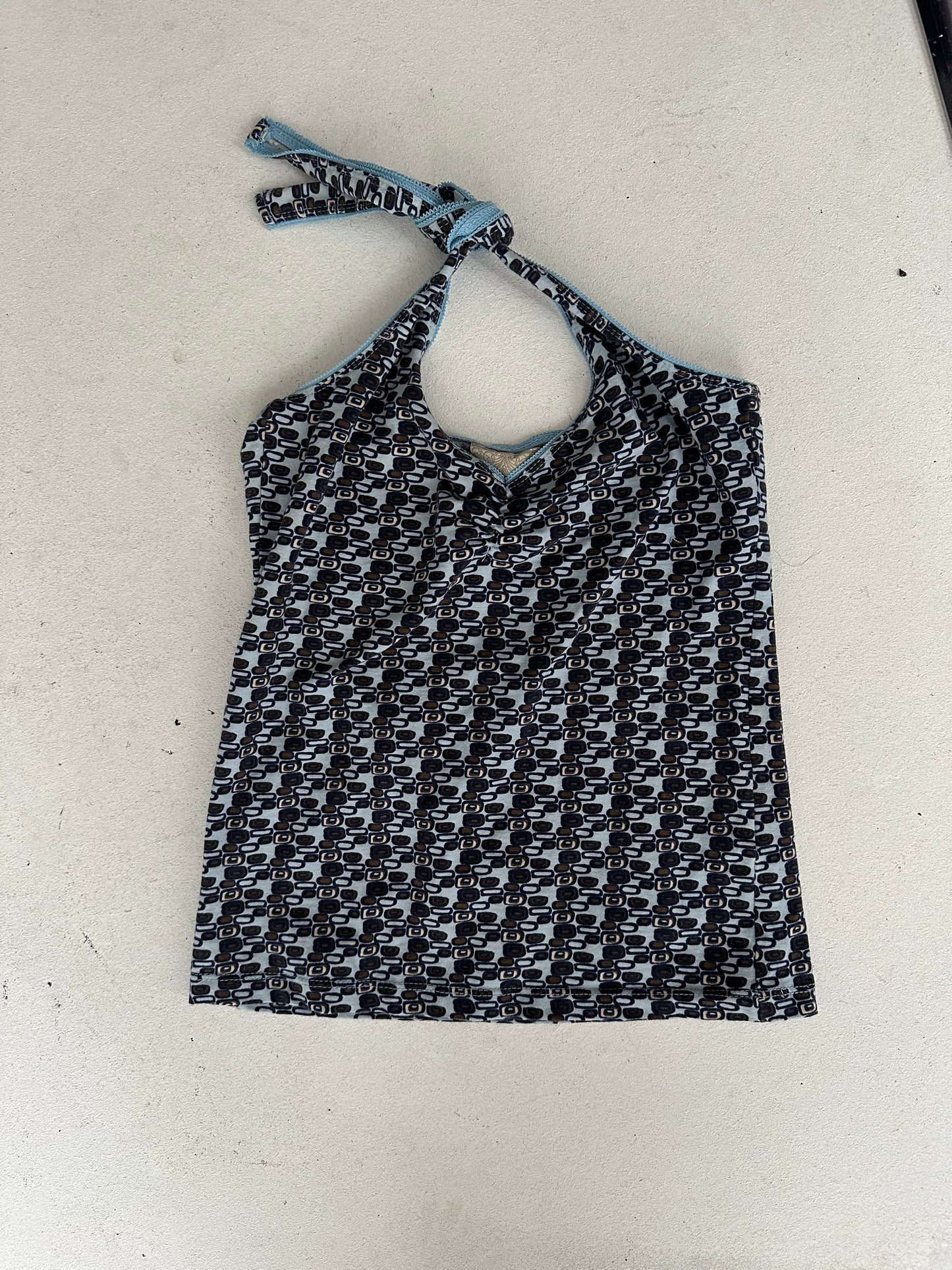 Patterned halterneck top