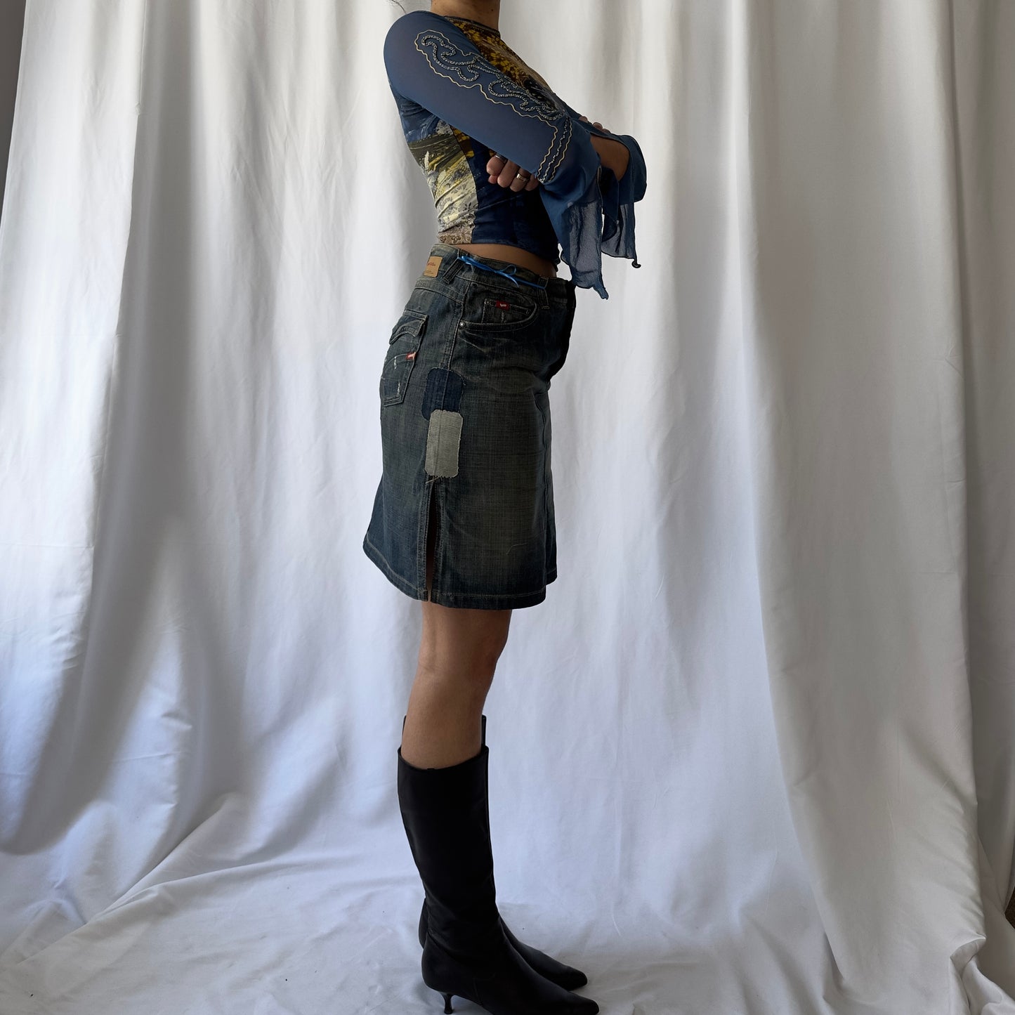 GAS patchwork denim skirt