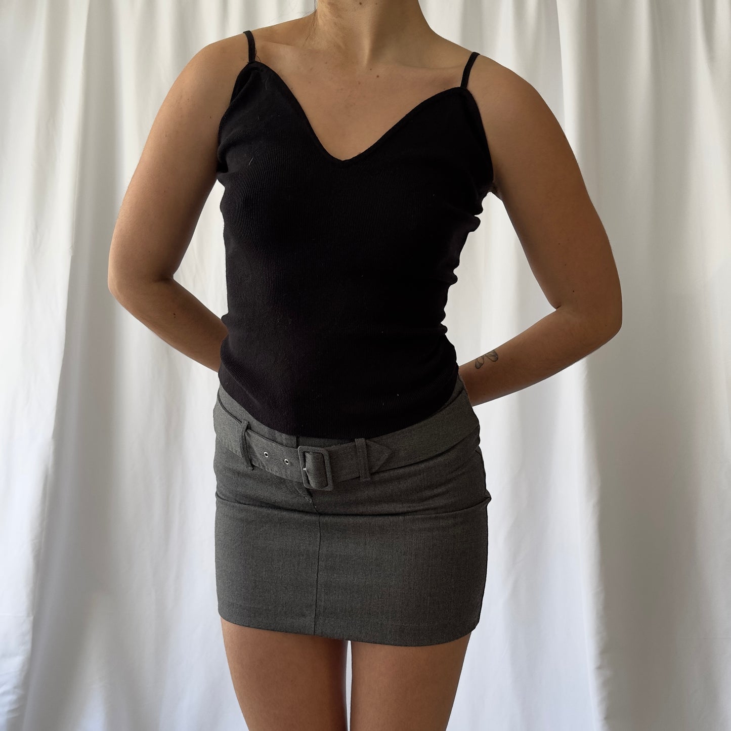 Black knit cami top