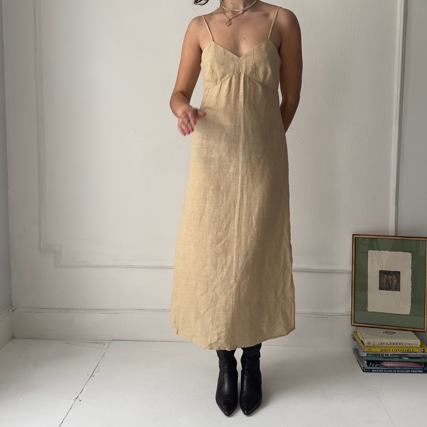 Linen midi dress