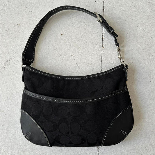 Black monogram mini COACH shoulder bag