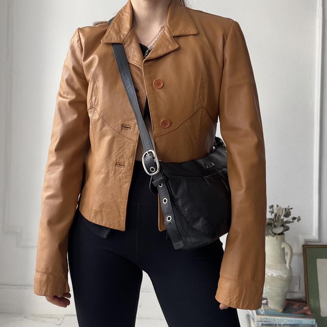 vintage genuine leather blazer jacket