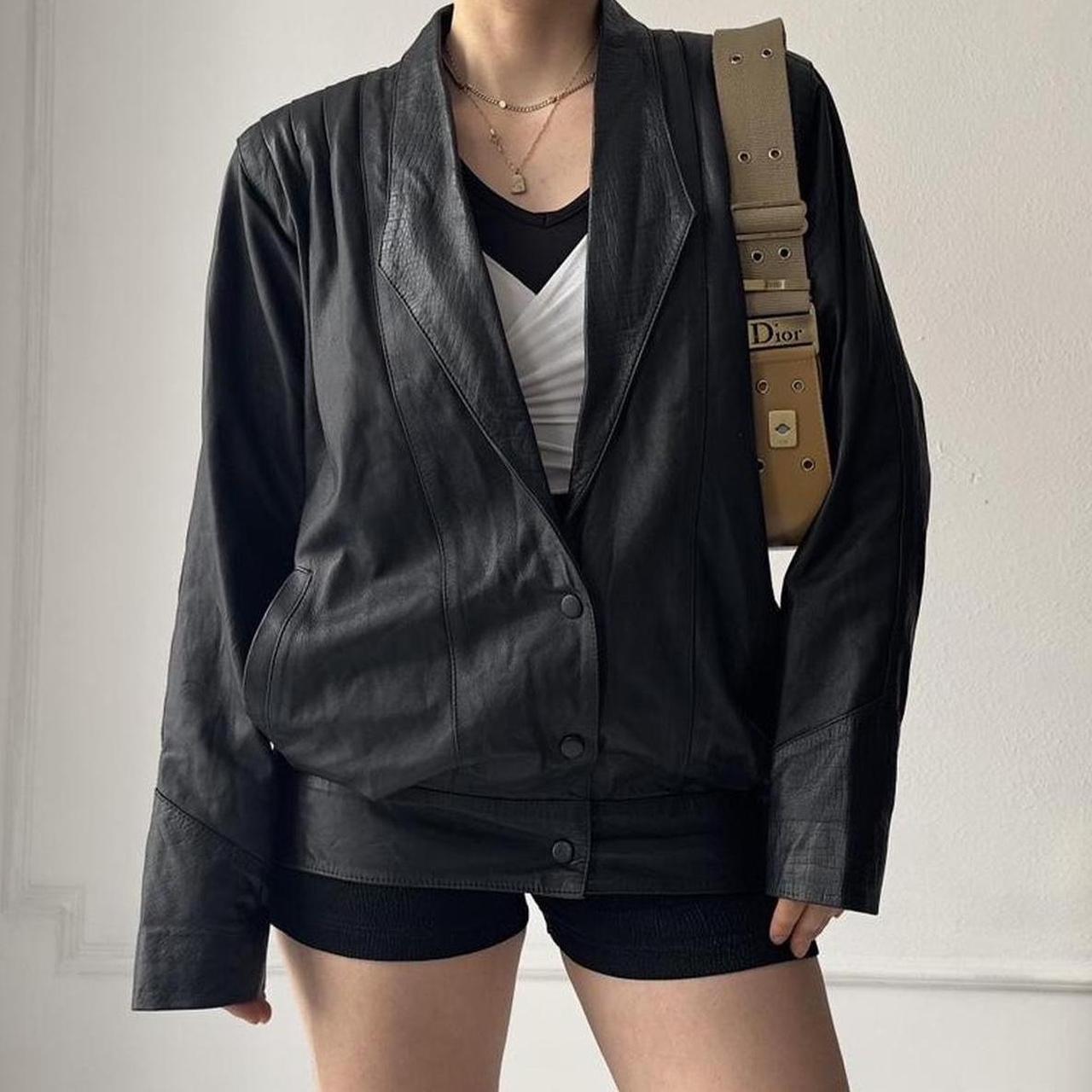 Vintage black leather jacket