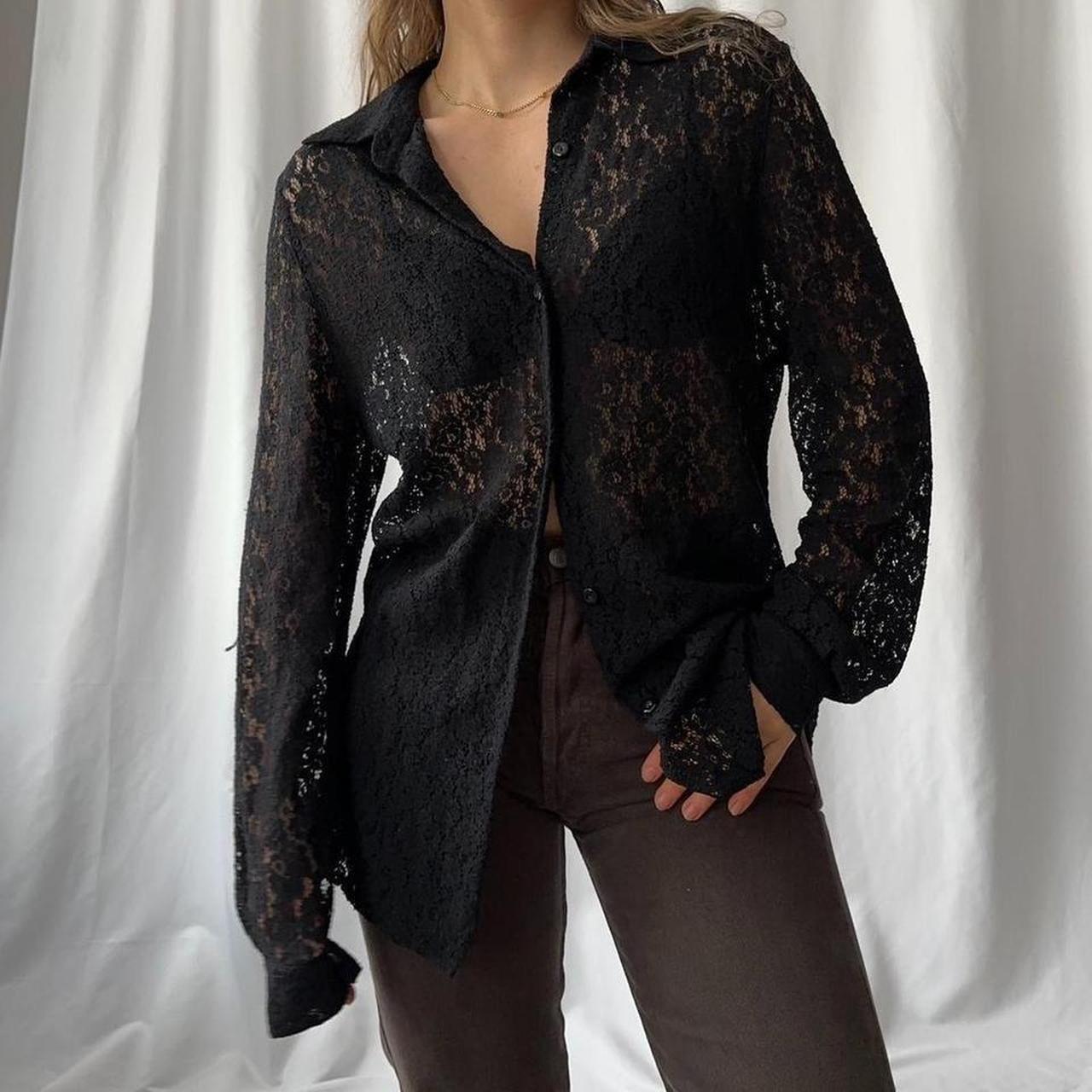 Vintage black lace shirt