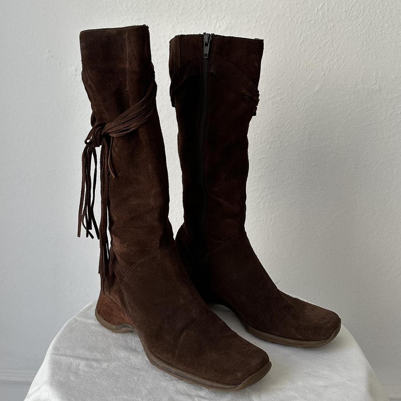 Y2k brown suede boots