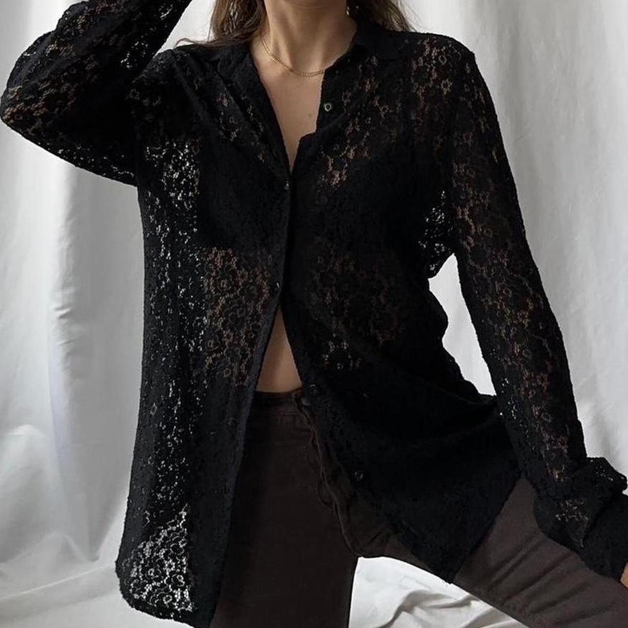 Vintage black lace shirt