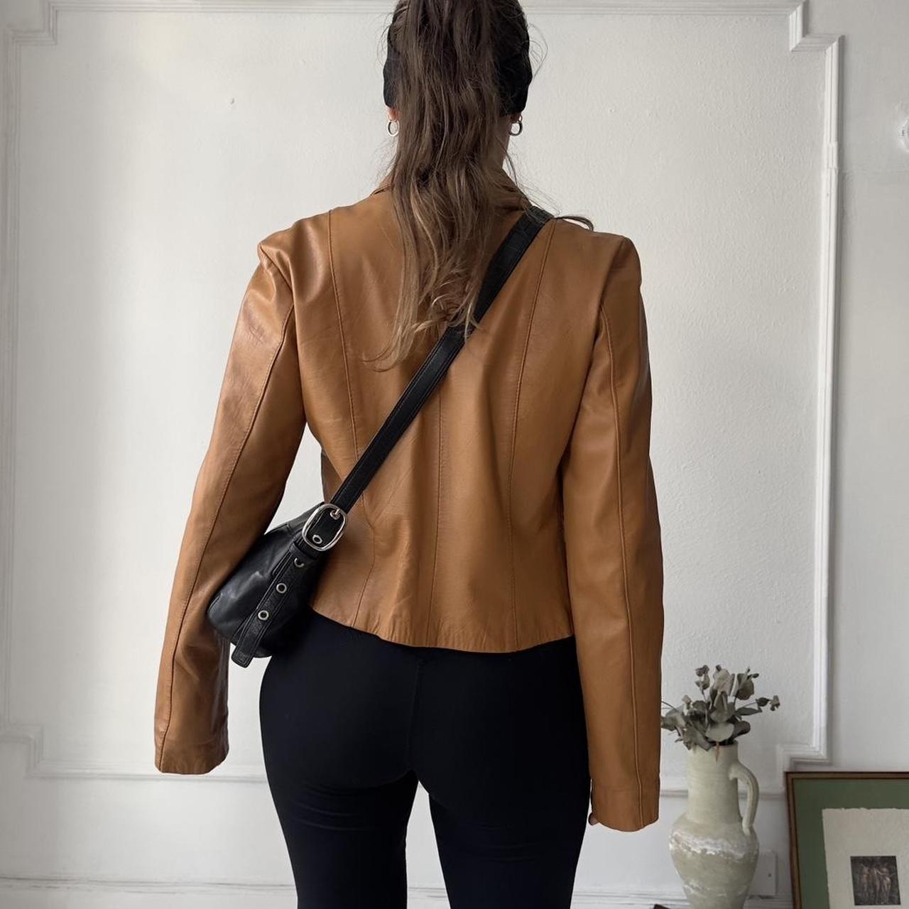 vintage genuine leather blazer jacket