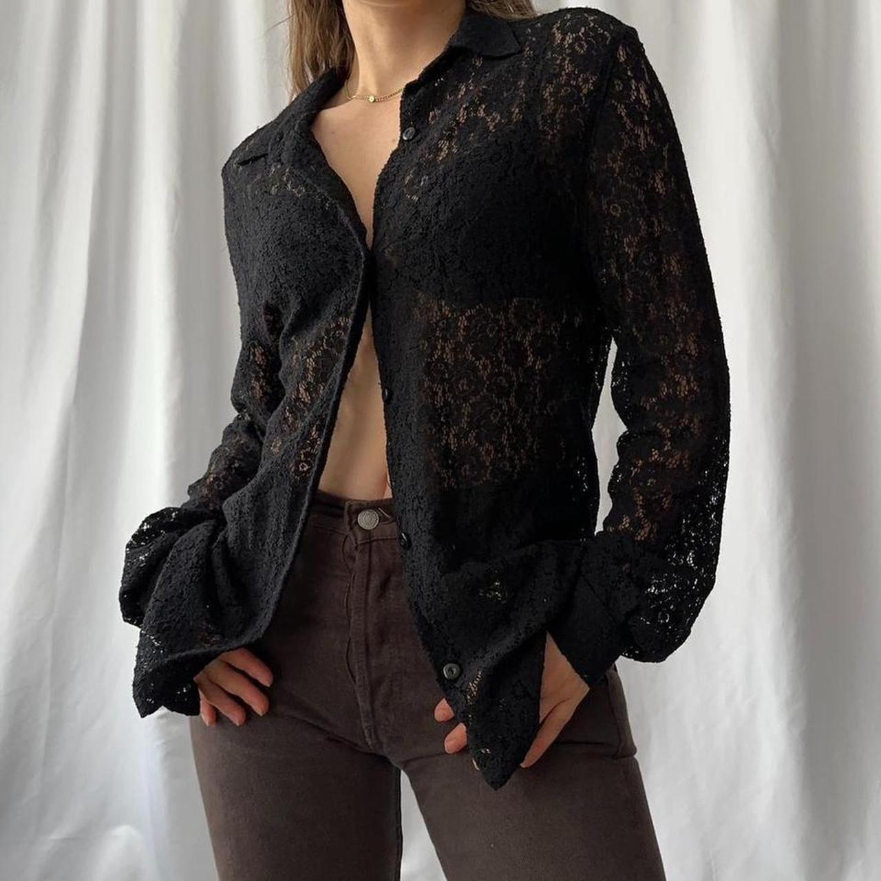 Vintage black lace shirt