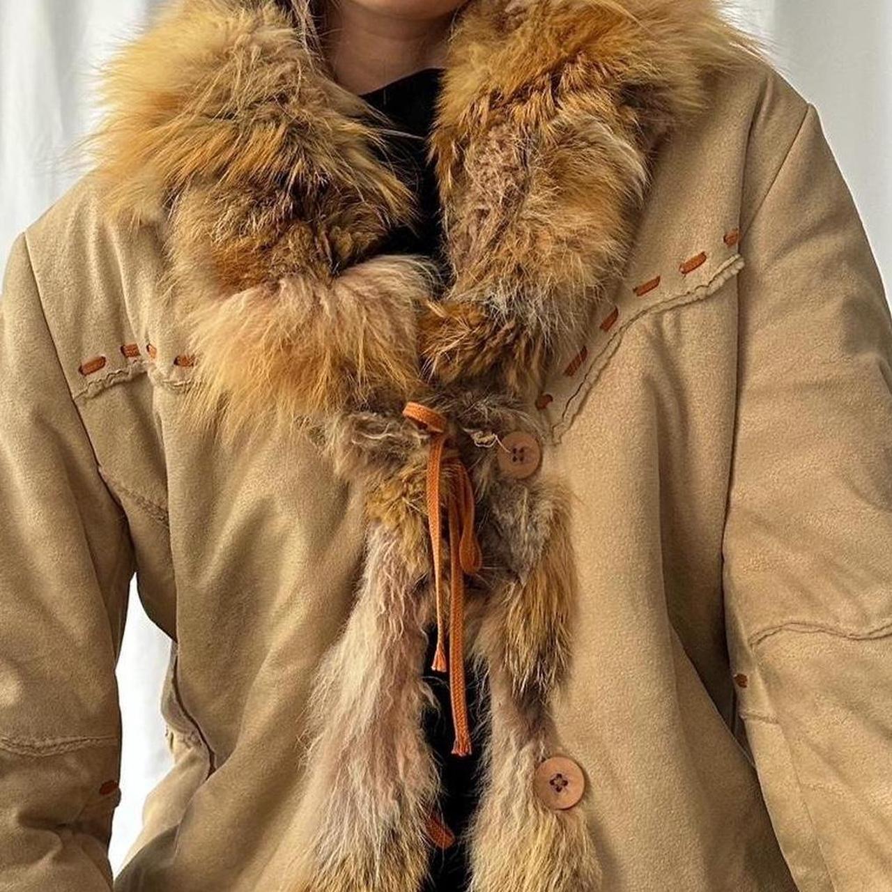 90s faux suede Afghan coat