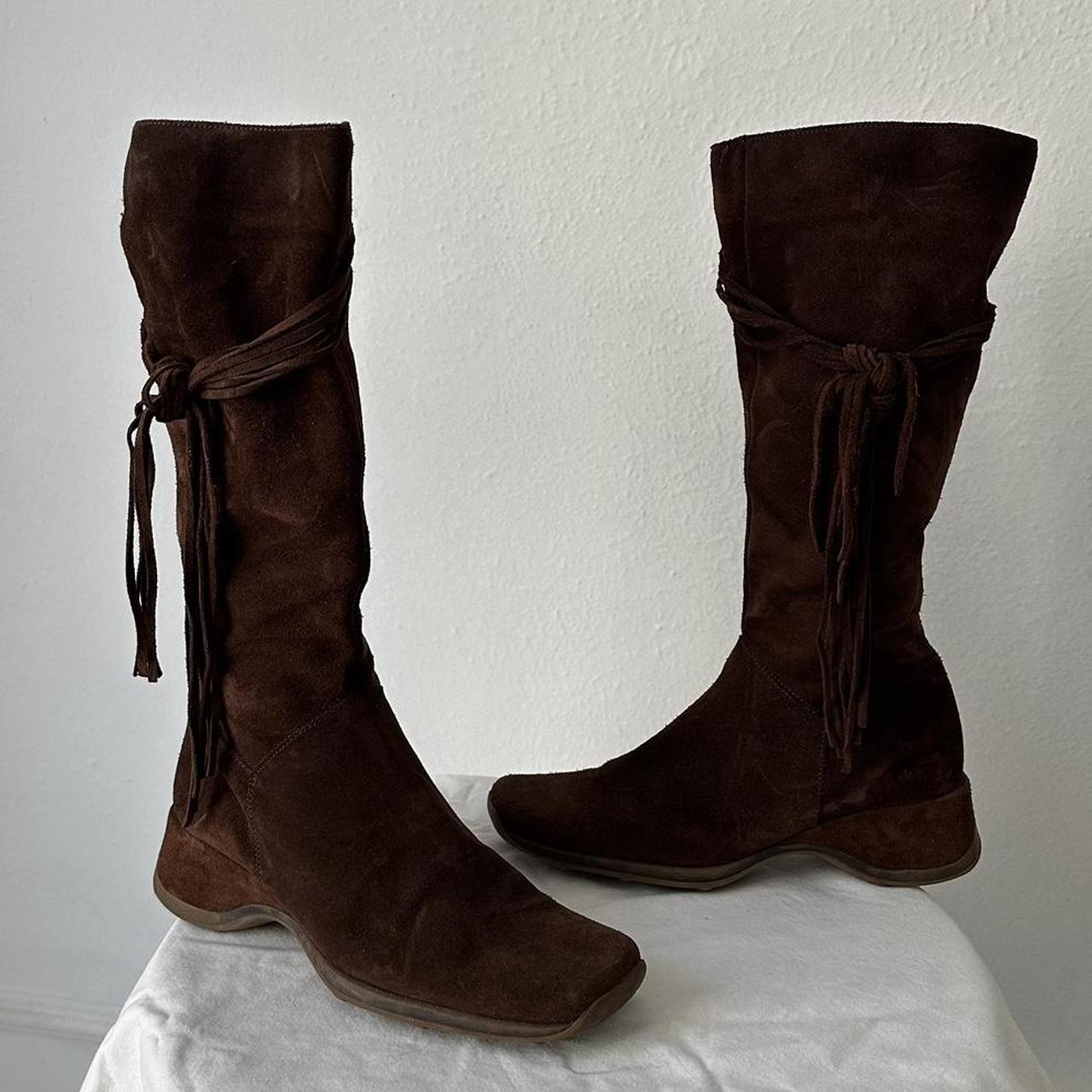 Y2k brown suede boots