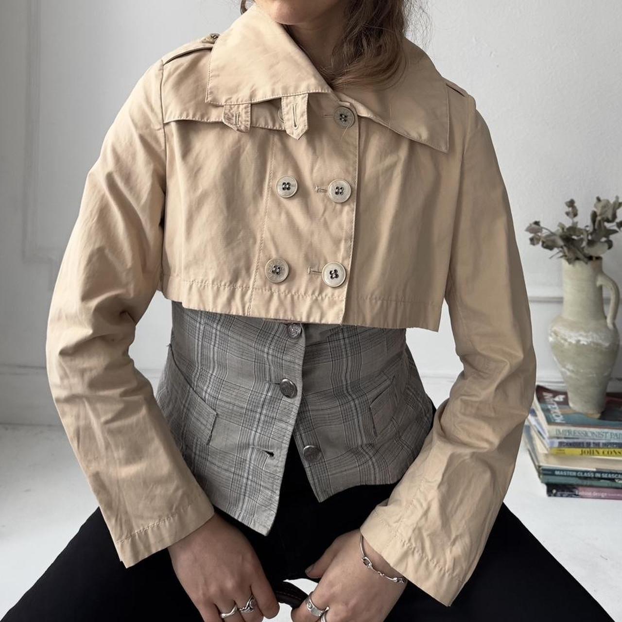 Beige cropped blazer trench coat/ top by Patriza Pepe