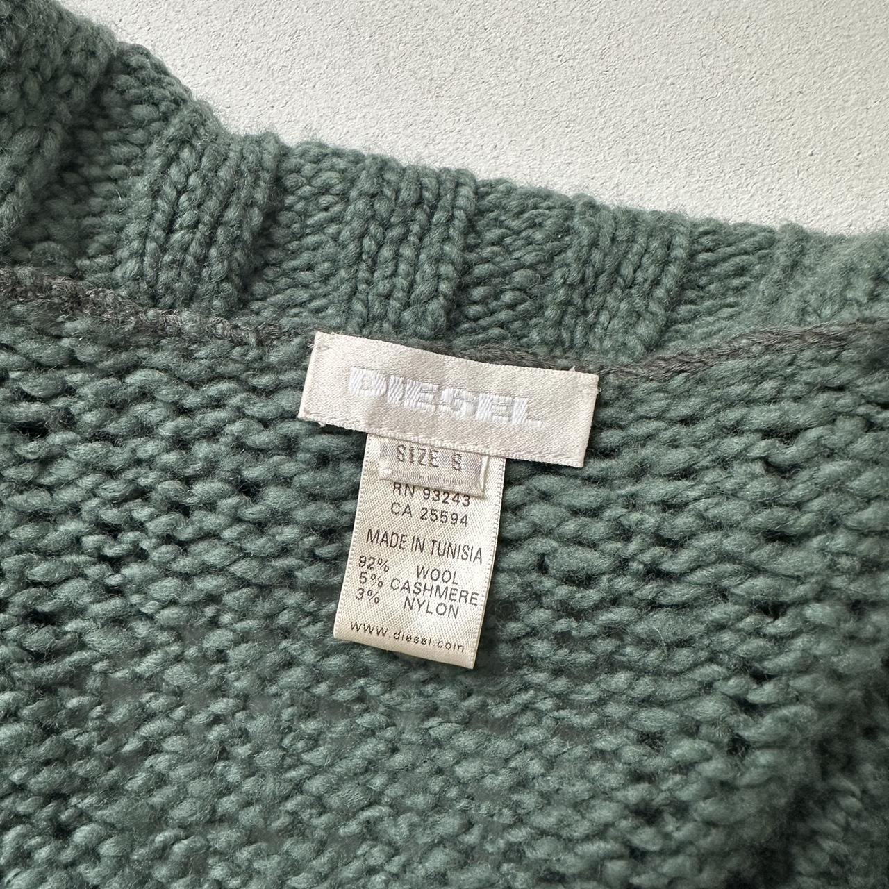 Vintage diesel teal green heavy knit cardigan / jumper