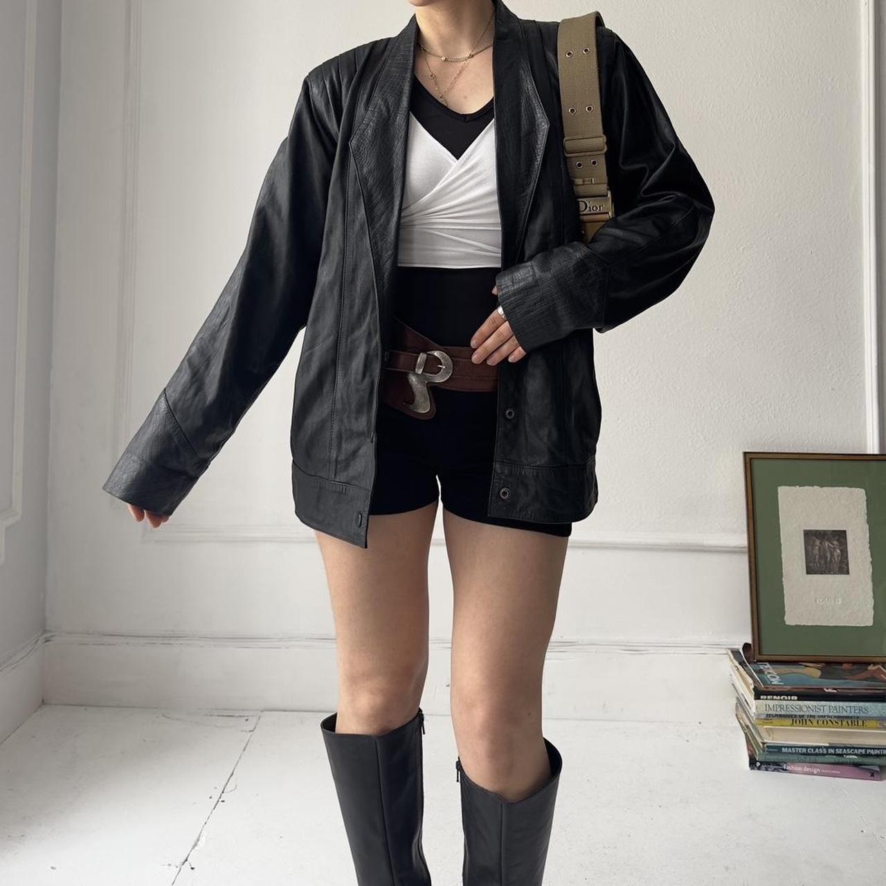 Vintage black leather jacket